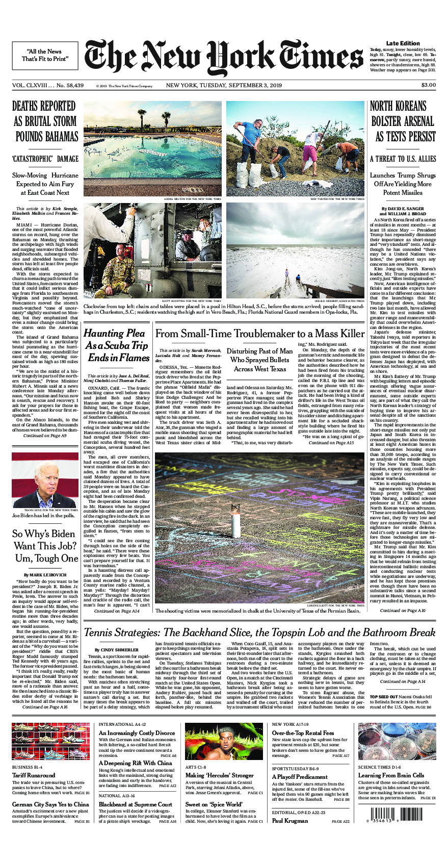 Prima-pagina-New-York-Times-del-2019-09-03