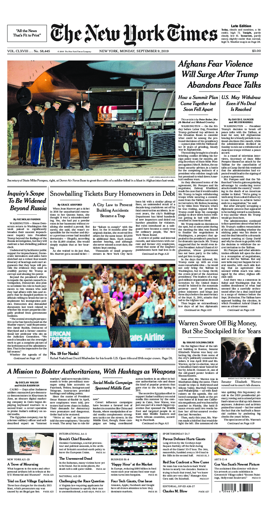 Prima-pagina-New-York-Times-del-2019-09-09