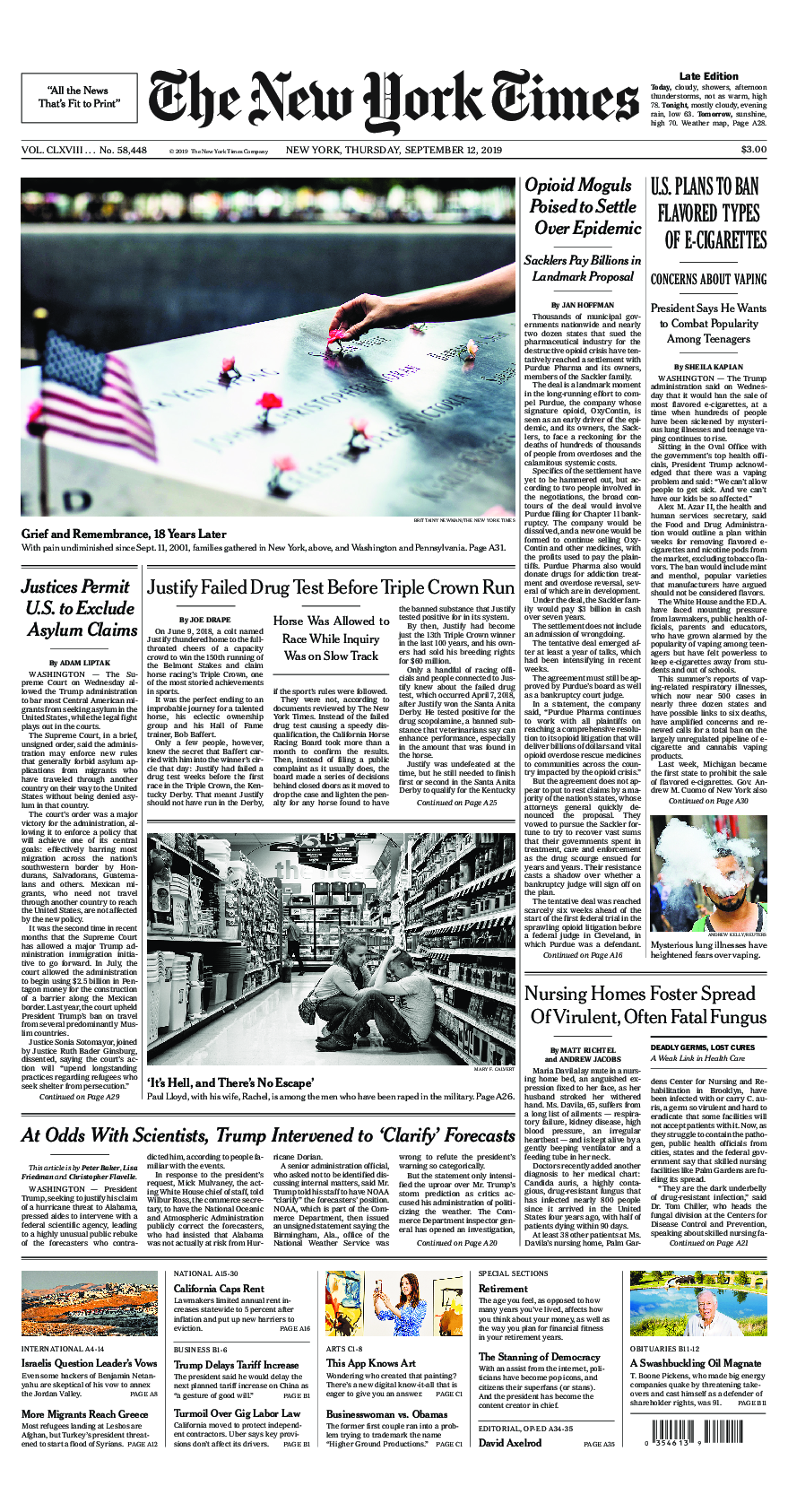 Prima-pagina-New-York-Times-del-2019-09-12