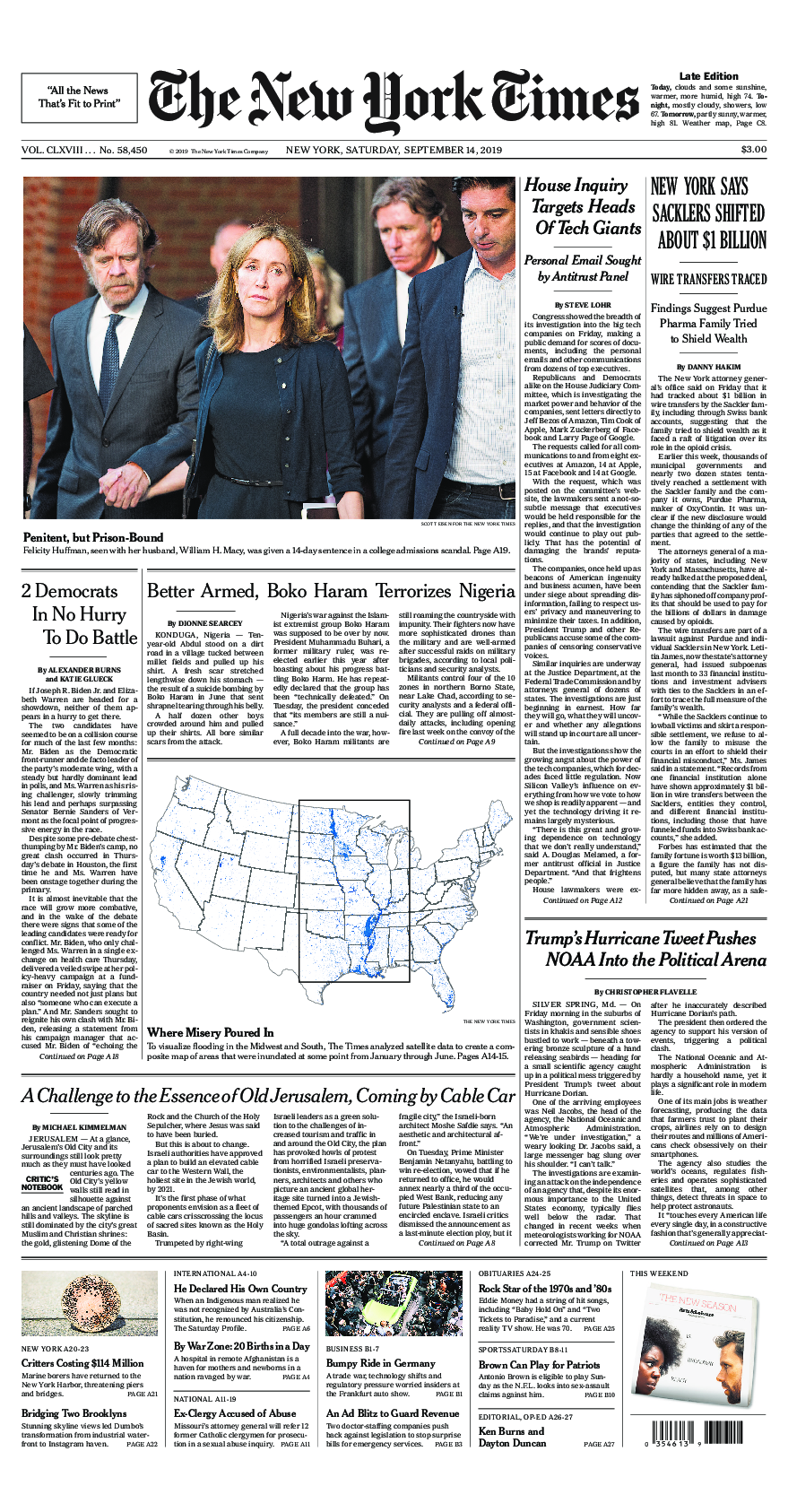 Prima-pagina-New-York-Times-del-2019-09-14