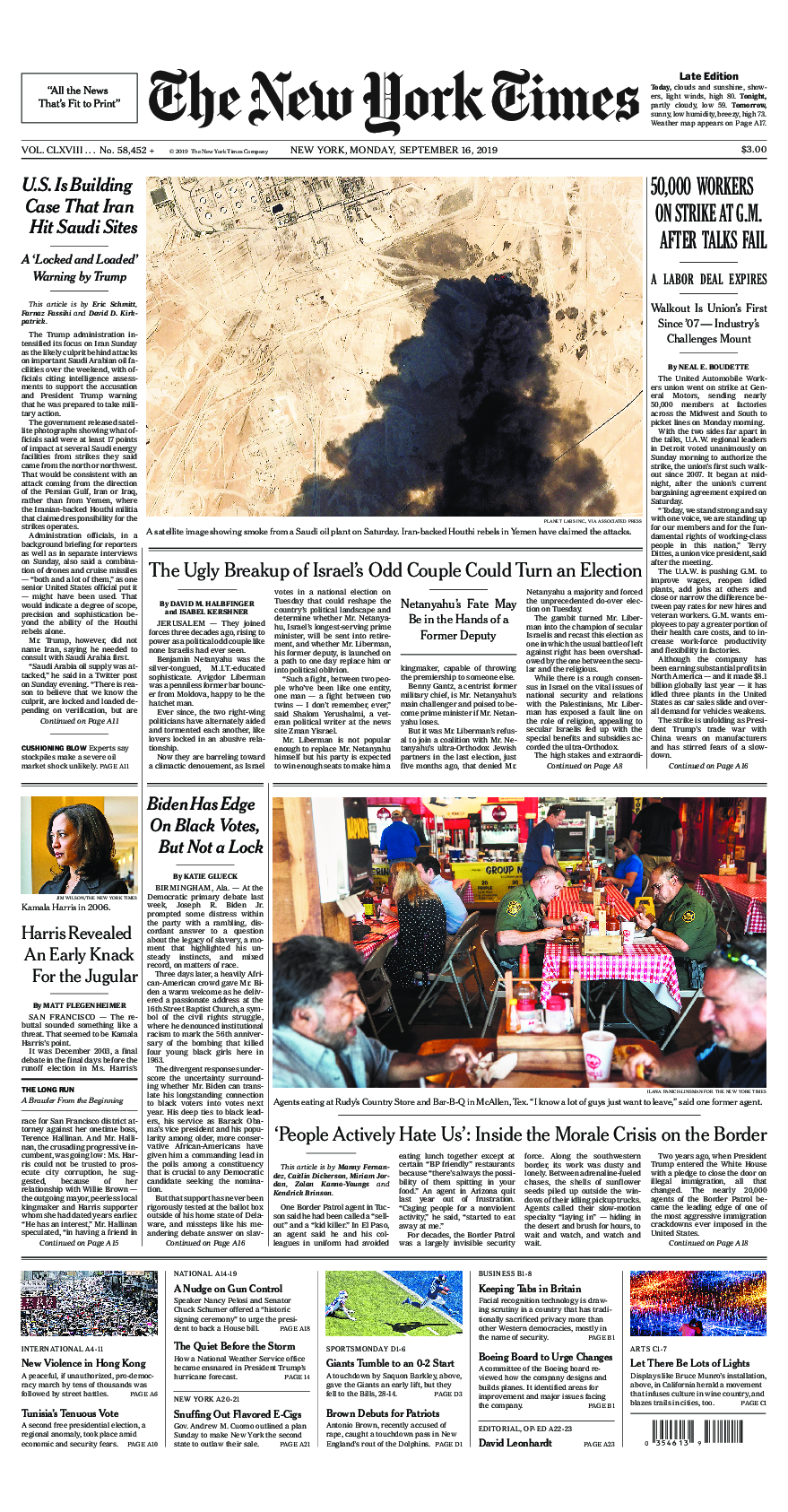 Prima-pagina-New-York-Times-del-2019-09-16