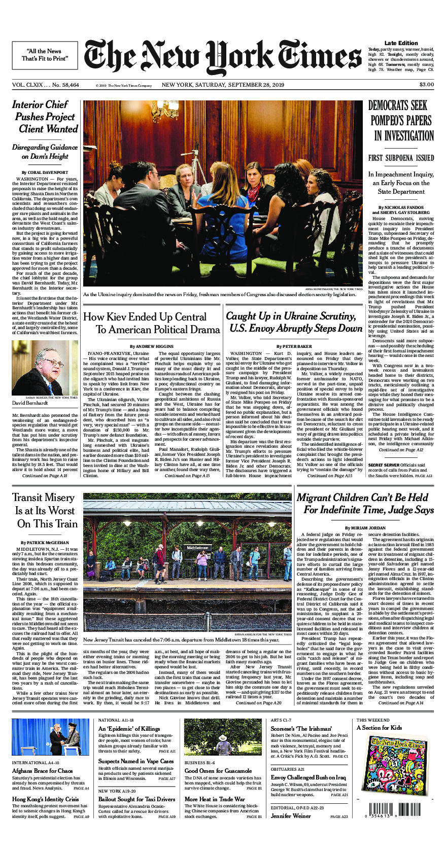 Prima-pagina-New-York-Times-del-2019-09-28