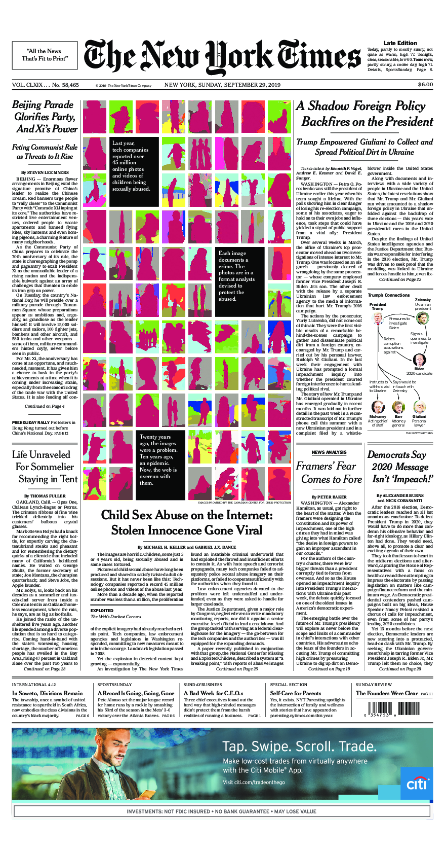 Prima-pagina-New-York-Times-del-2019-09-29