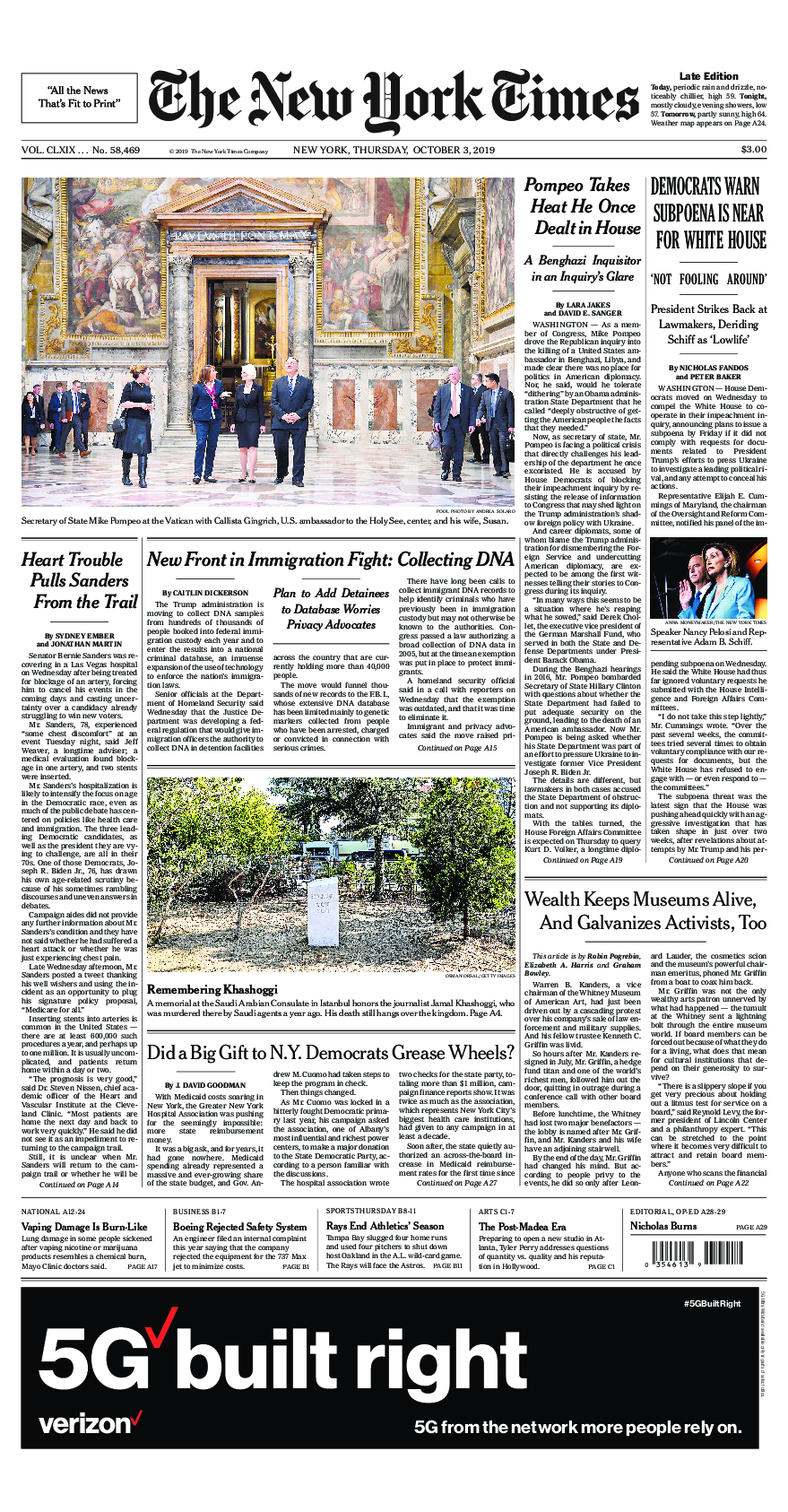 Prima-pagina-New-York-Times-del-2019-10-03