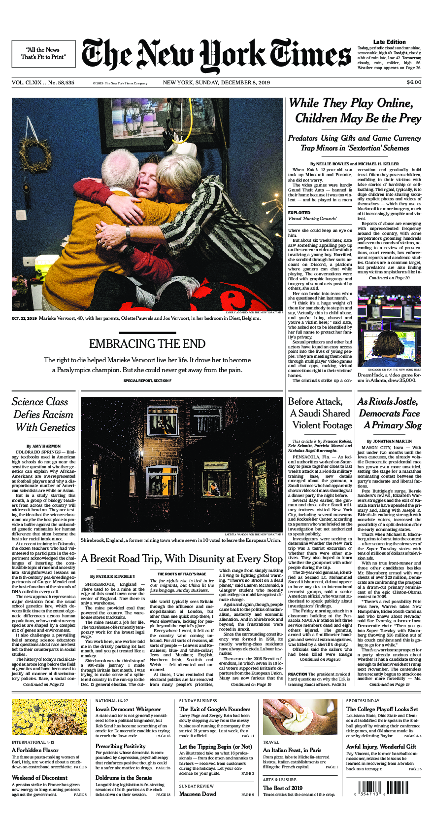 Prima-pagina-New-York-Times-del-2019-12-08