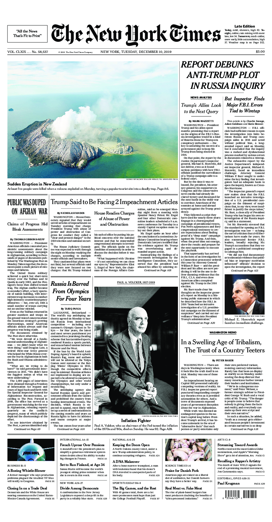 Prima-pagina-New-York-Times-del-2019-12-10