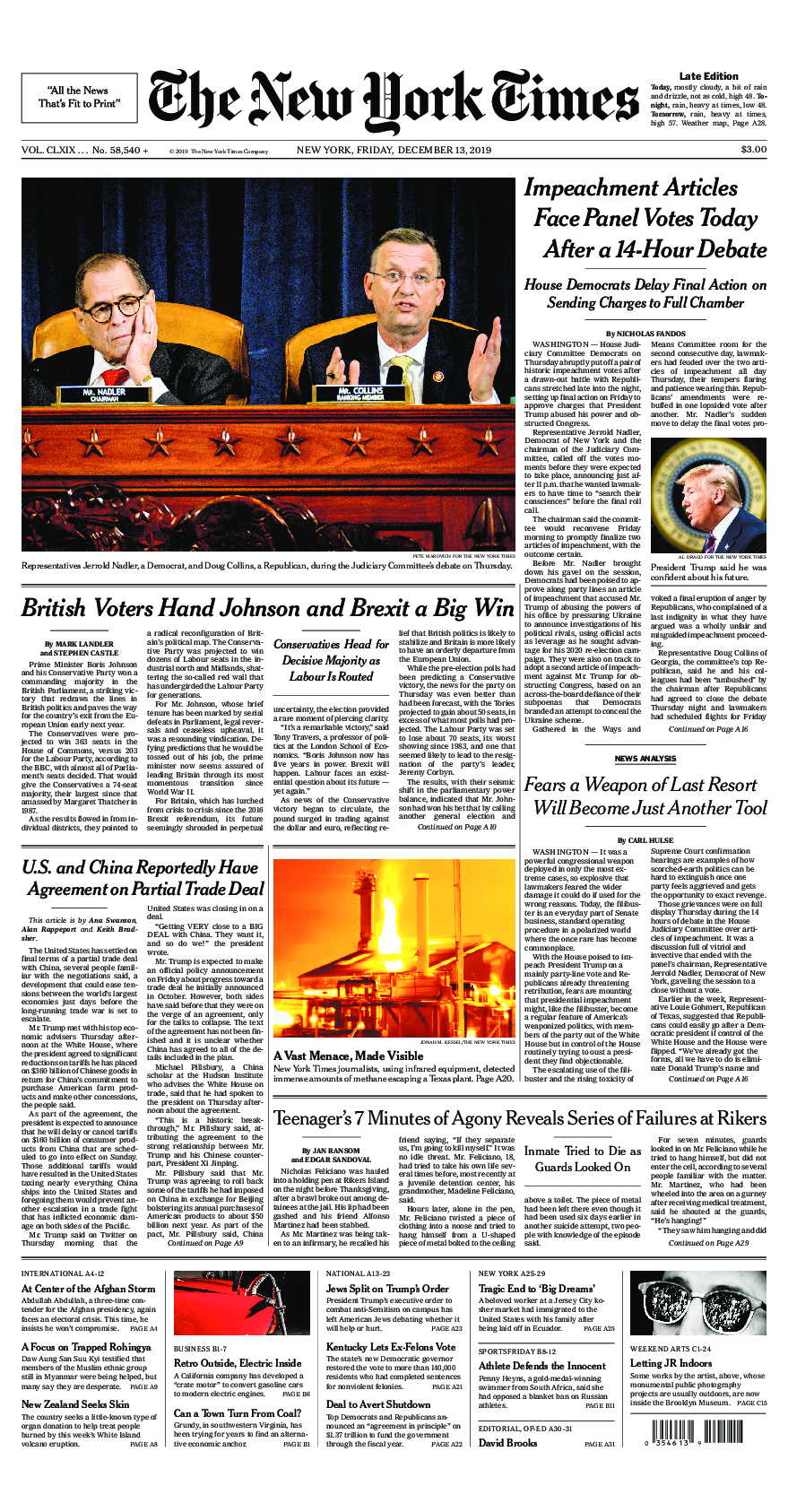 Prima-pagina-New-York-Times-del-2019-12-13