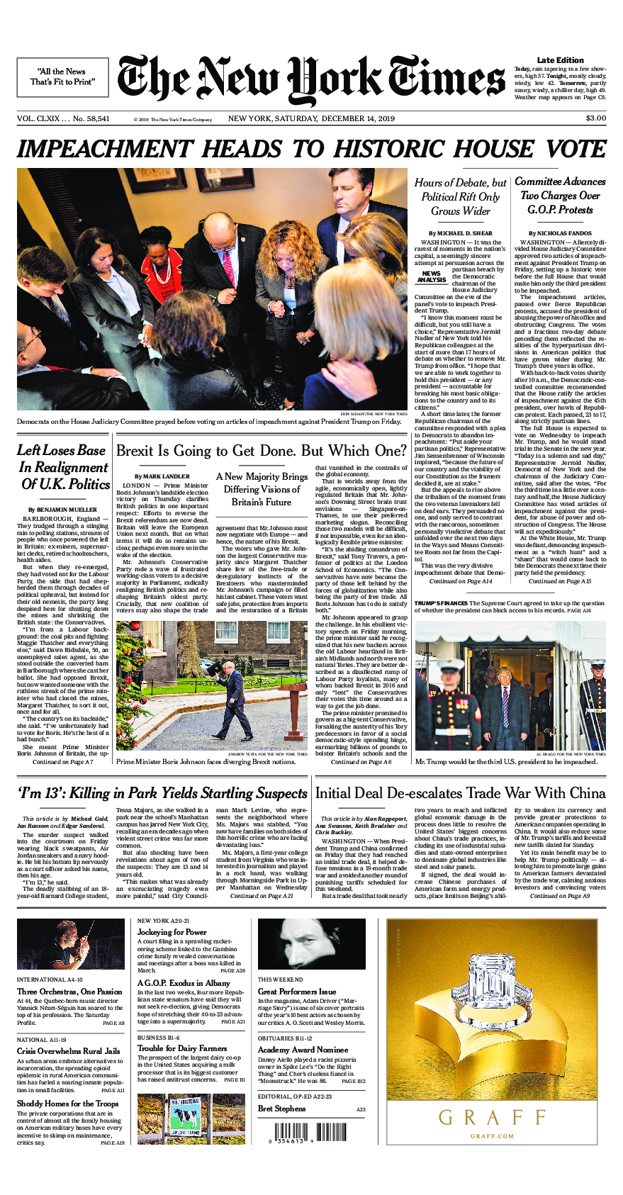 Prima-pagina-New-York-Times-del-2019-12-14