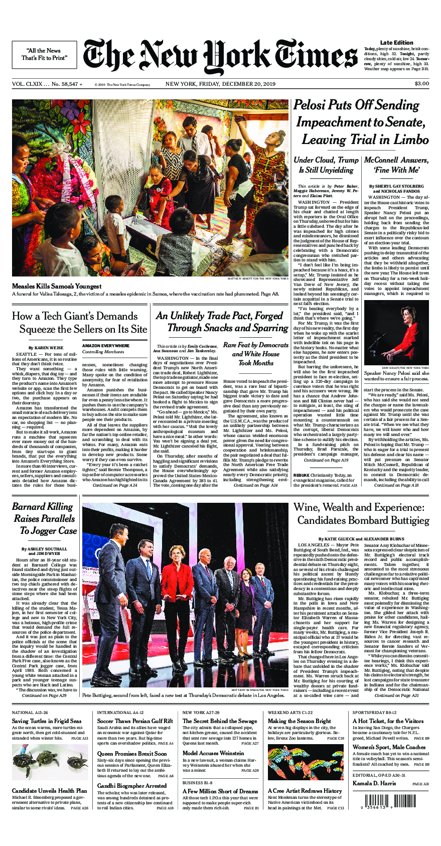 Prima-pagina-New-York-Times-del-2019-12-20