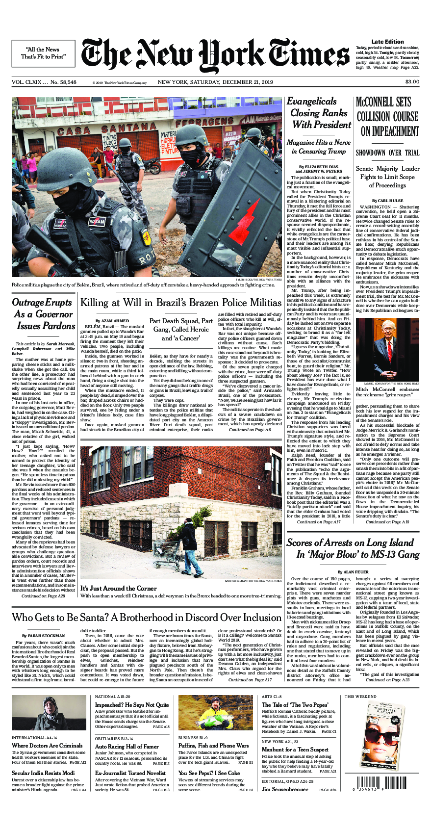 Prima-pagina-New-York-Times-del-2019-12-21