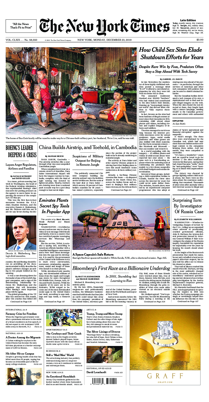 Prima-pagina-New-York-Times-del-2019-12-23