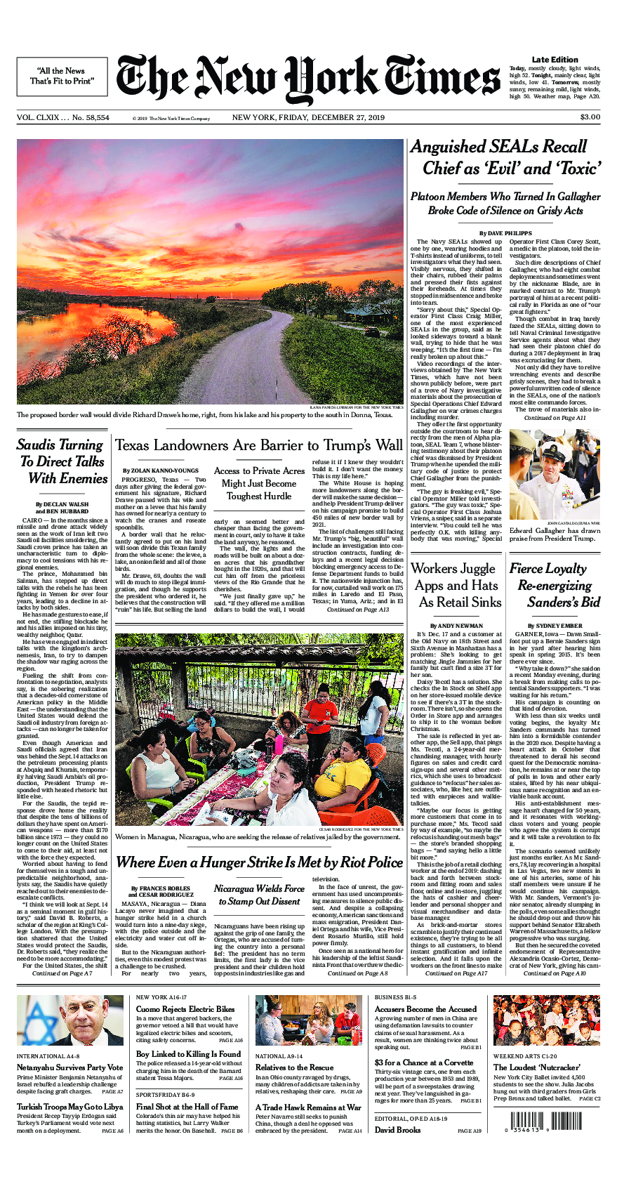 Prima-pagina-New-York-Times-del-2019-12-27