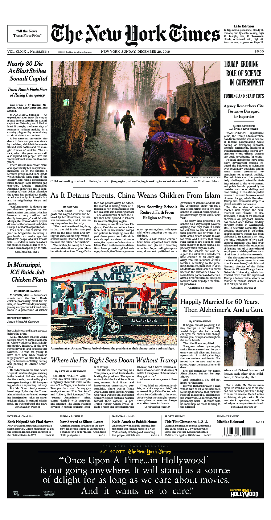 Prima-pagina-New-York-Times-del-2019-12-29