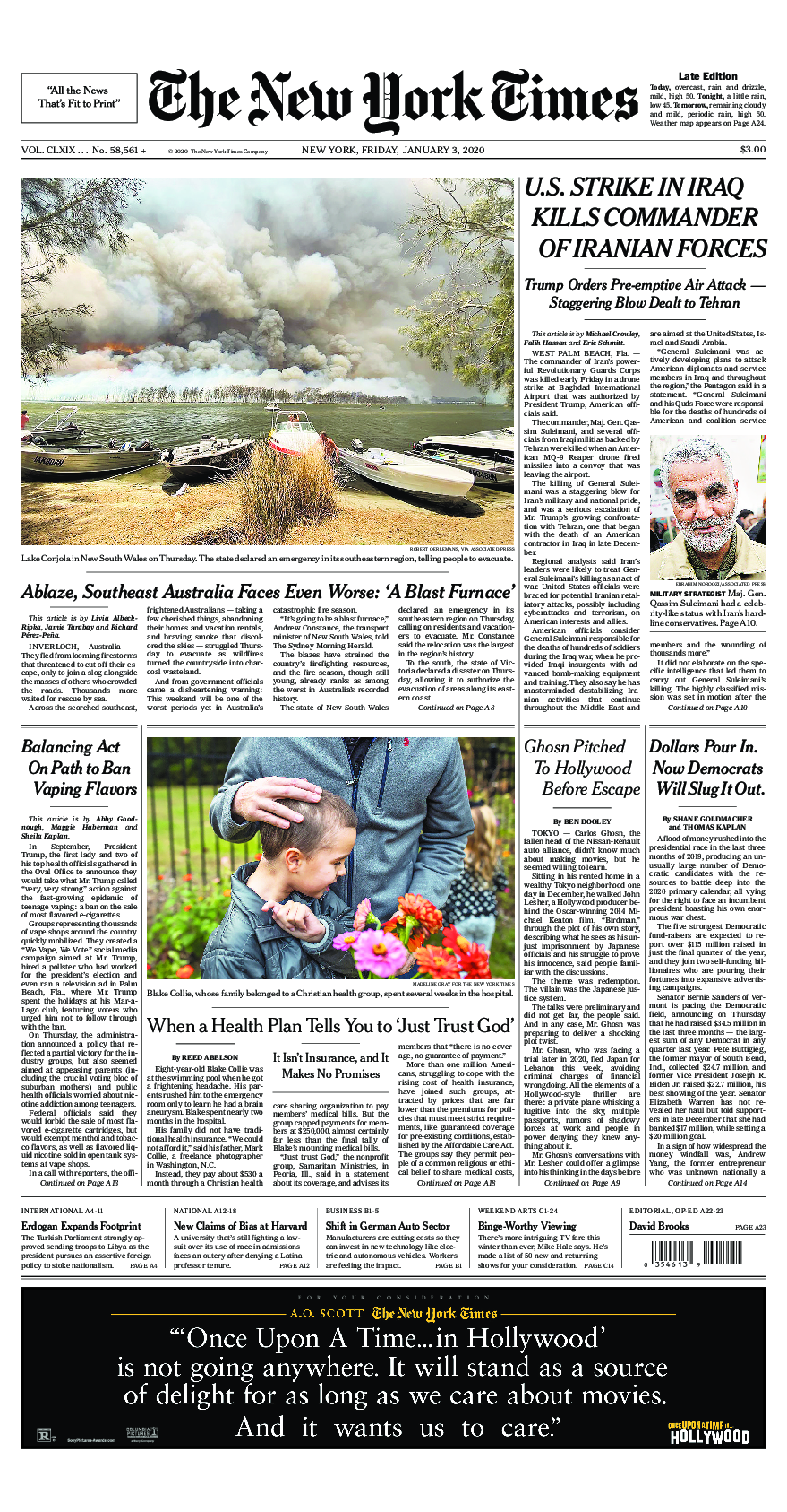 Prima-pagina-New-York-Times-del-2020-01-03