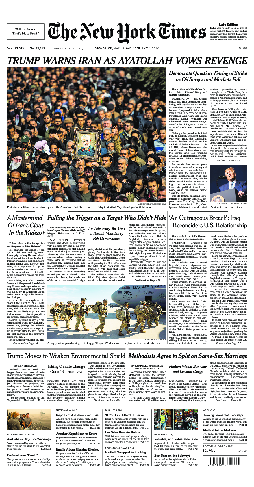 Prima-pagina-New-York-Times-del-2020-01-04