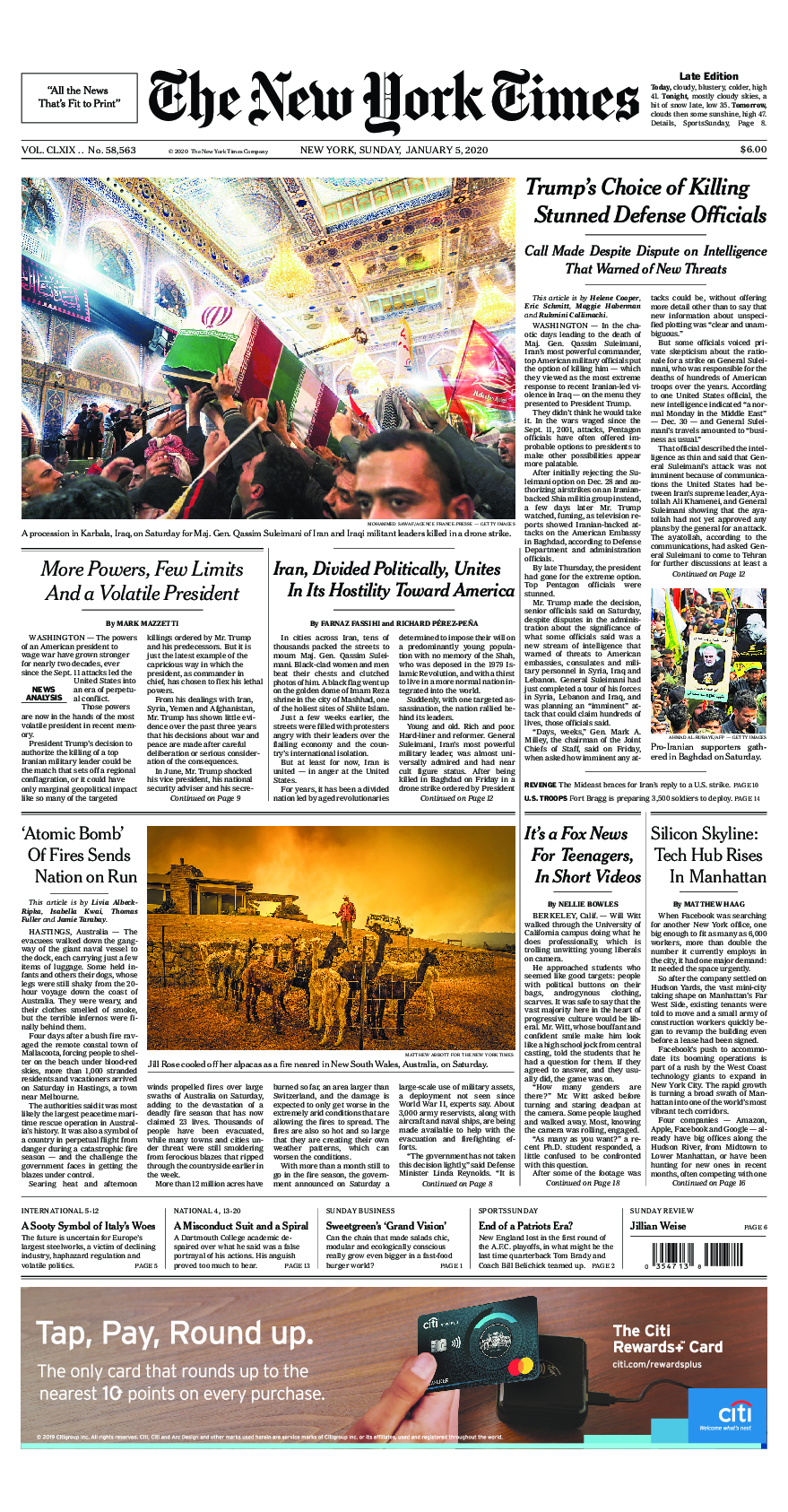 Prima-pagina-New-York-Times-del-2020-01-05