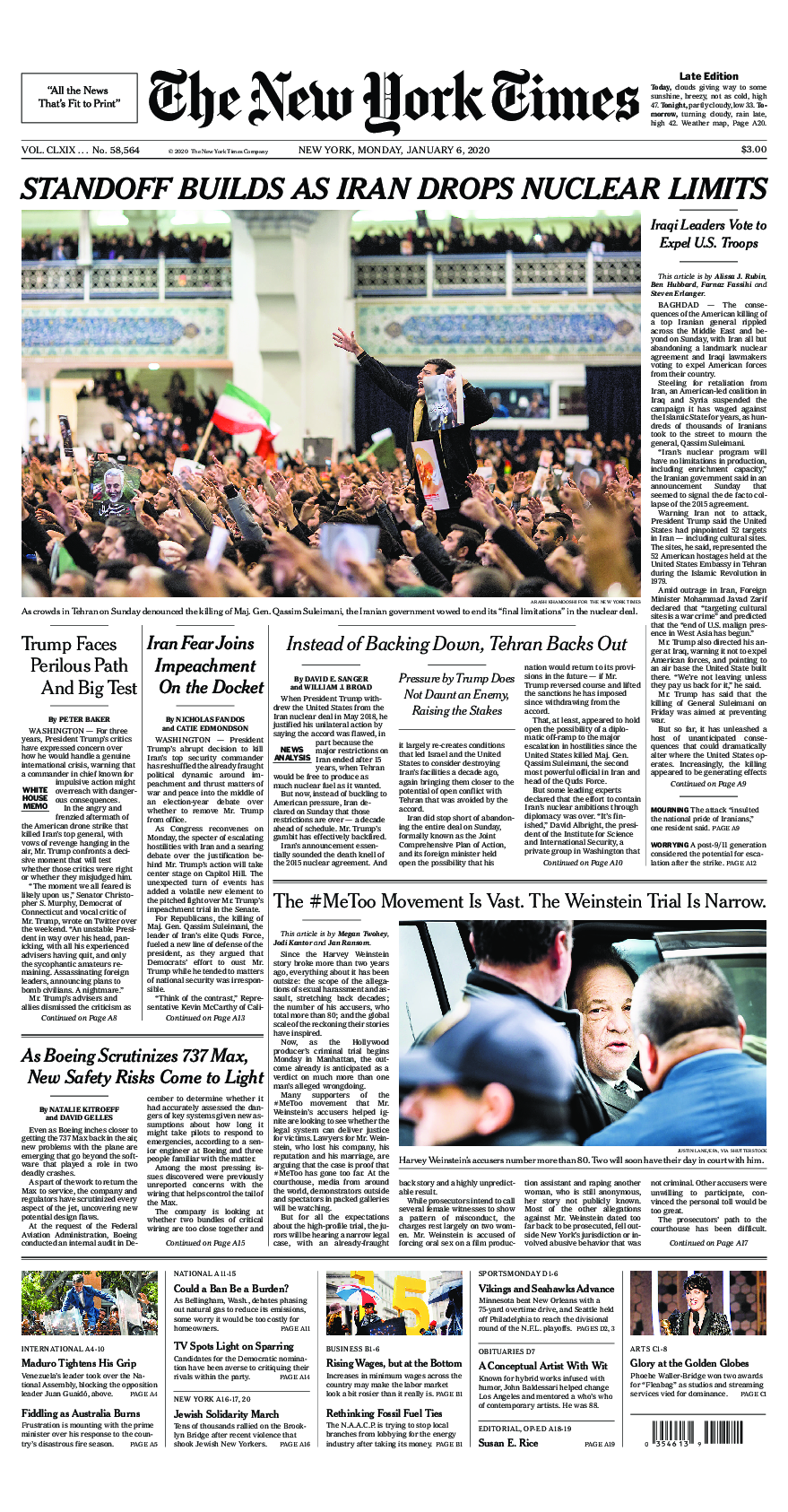 Prima-pagina-New-York-Times-del-2020-01-06