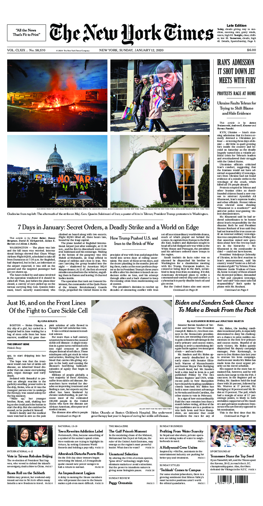 Prima-pagina-New-York-Times-del-2020-01-12