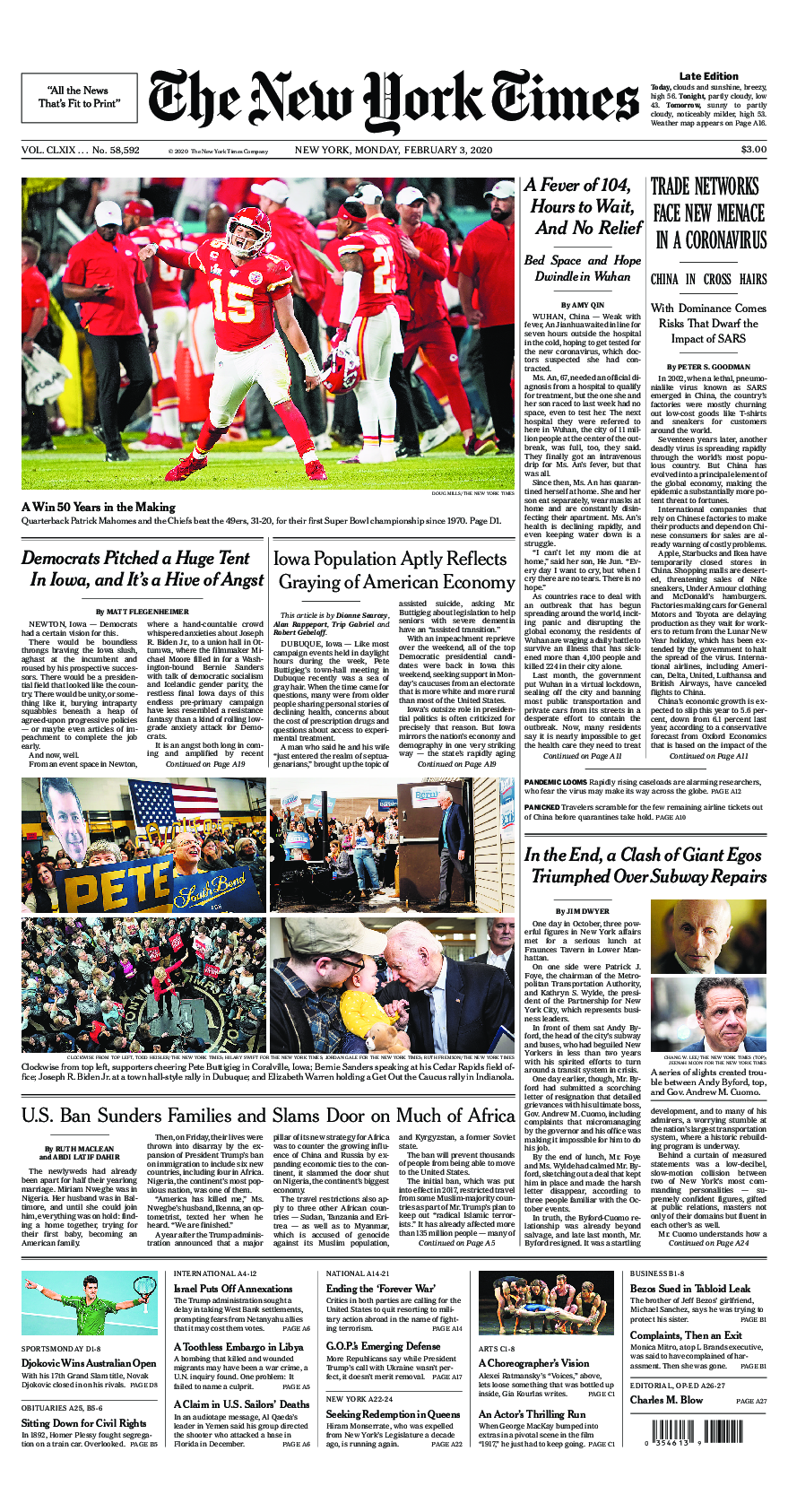 Prima-pagina-New-York-Times-del-2020-02-03