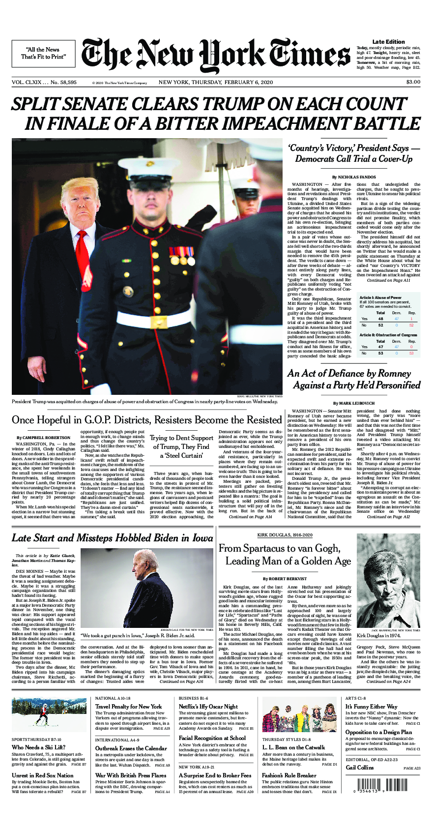 Prima-pagina-New-York-Times-del-2020-02-06