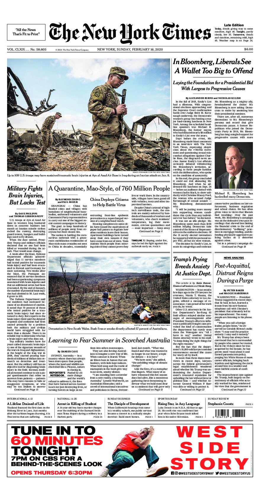 Prima-pagina-New-York-Times-del-2020-02-16