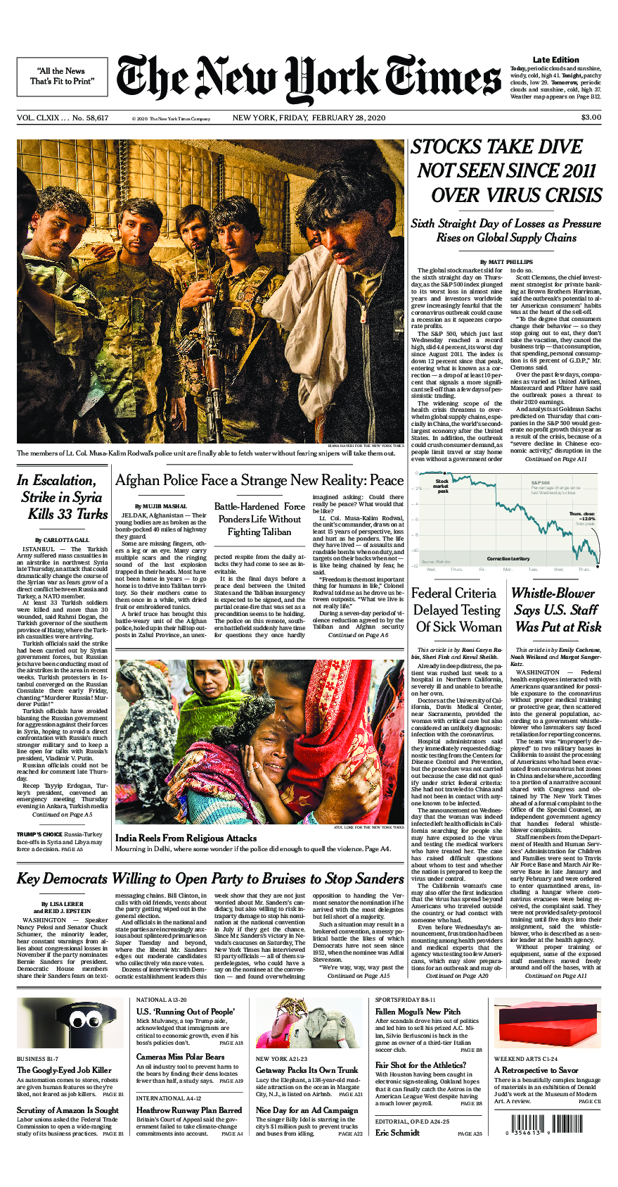 Prima-pagina-New-York-Times-del-2020-02-28