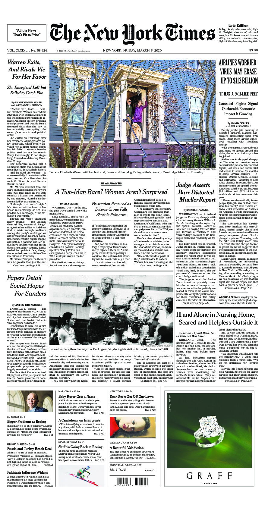 Prima-pagina-New-York-Times-del-2020-03-06