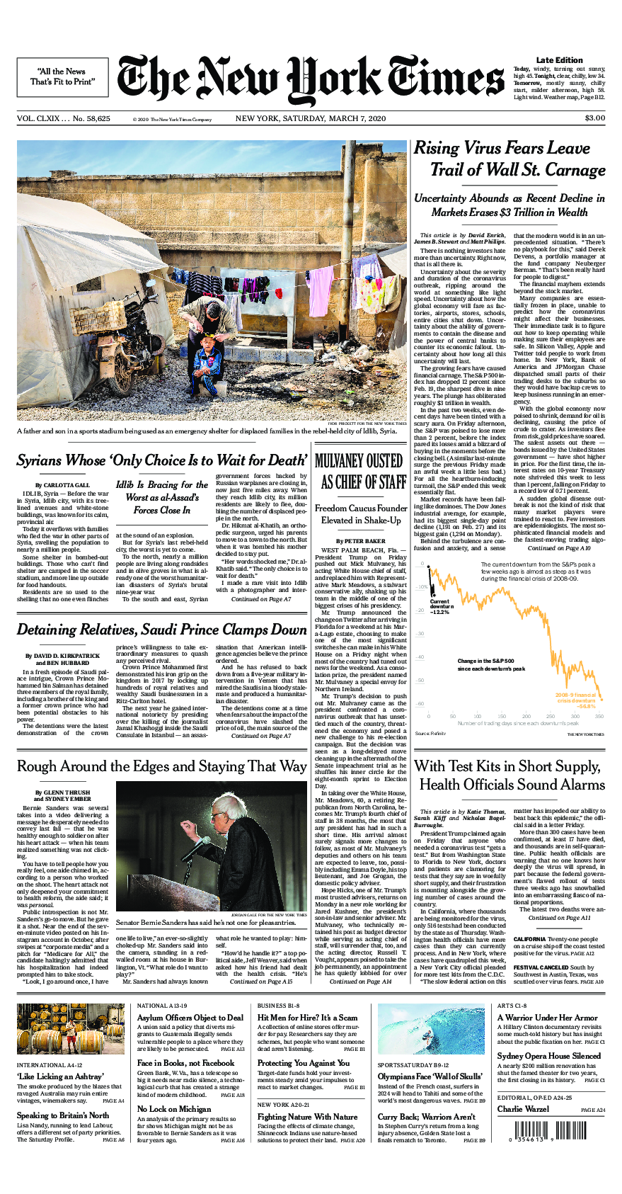 Prima-pagina-New-York-Times-del-2020-03-07