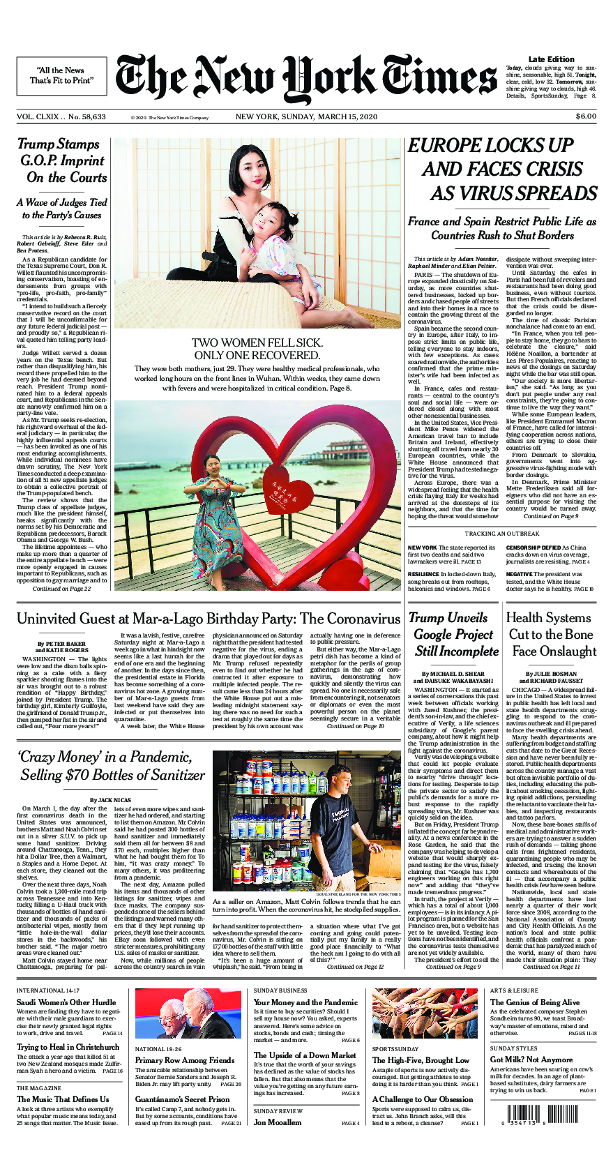 Prima-pagina-New-York-Times-del-2020-03-15