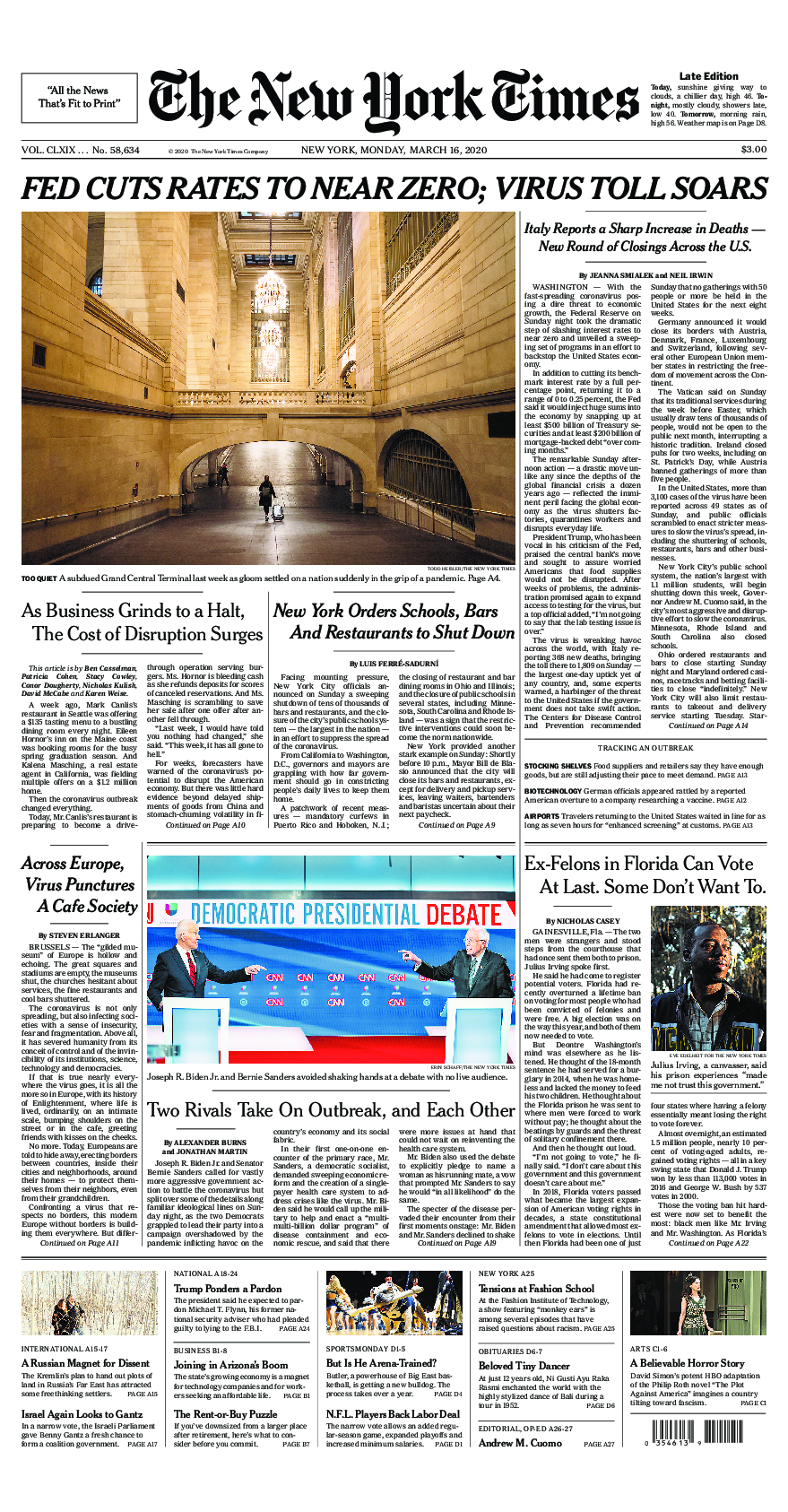 Prima-pagina-New-York-Times-del-2020-03-16