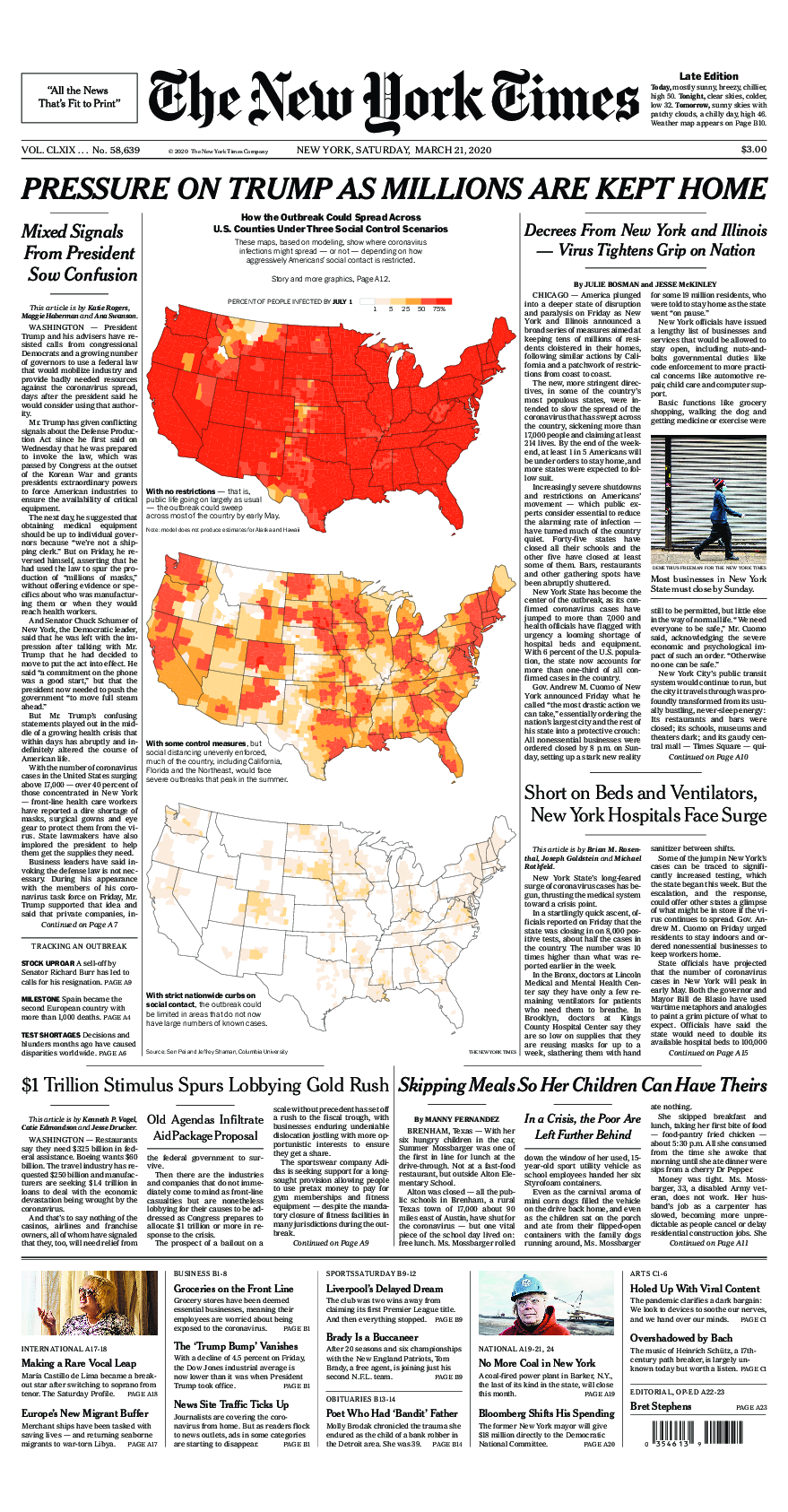 Prima-pagina-New-York-Times-del-2020-03-21