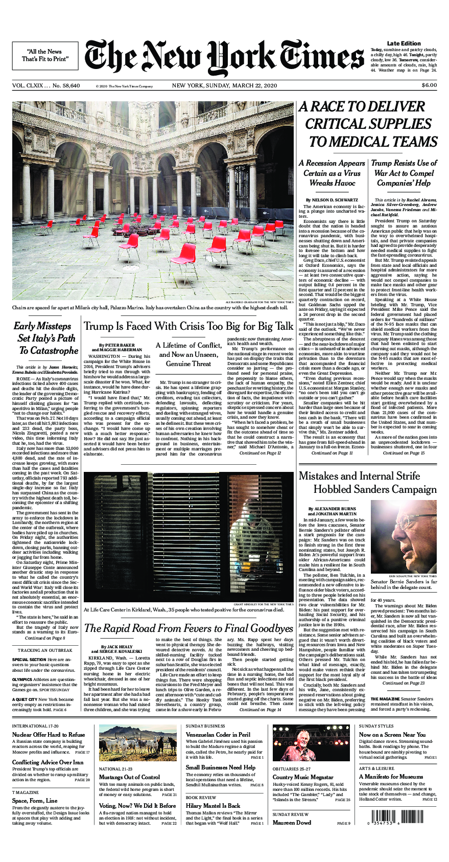 Prima-pagina-New-York-Times-del-2020-03-22