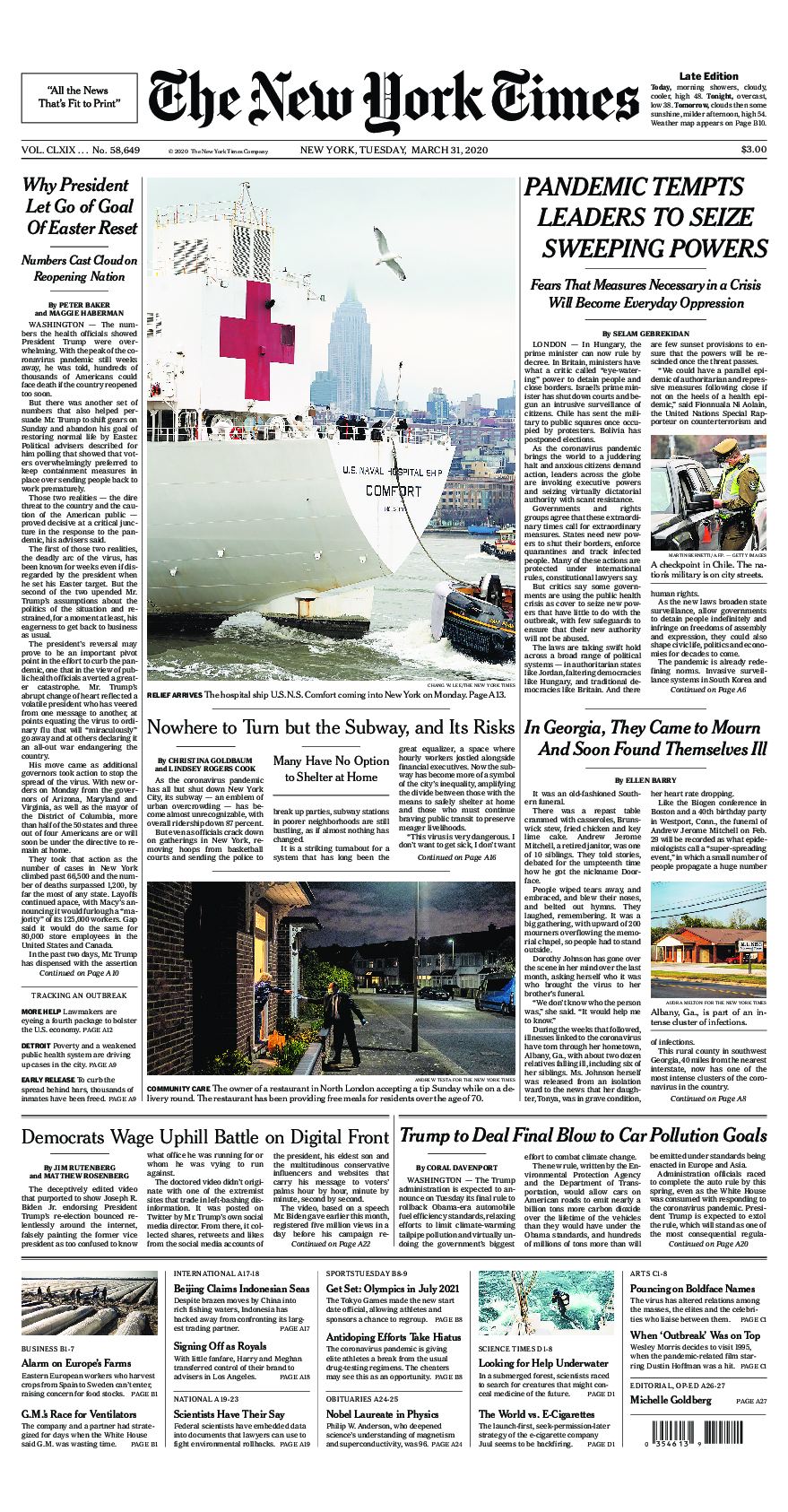 Prima-pagina-New-York-Times-del-2020-03-31