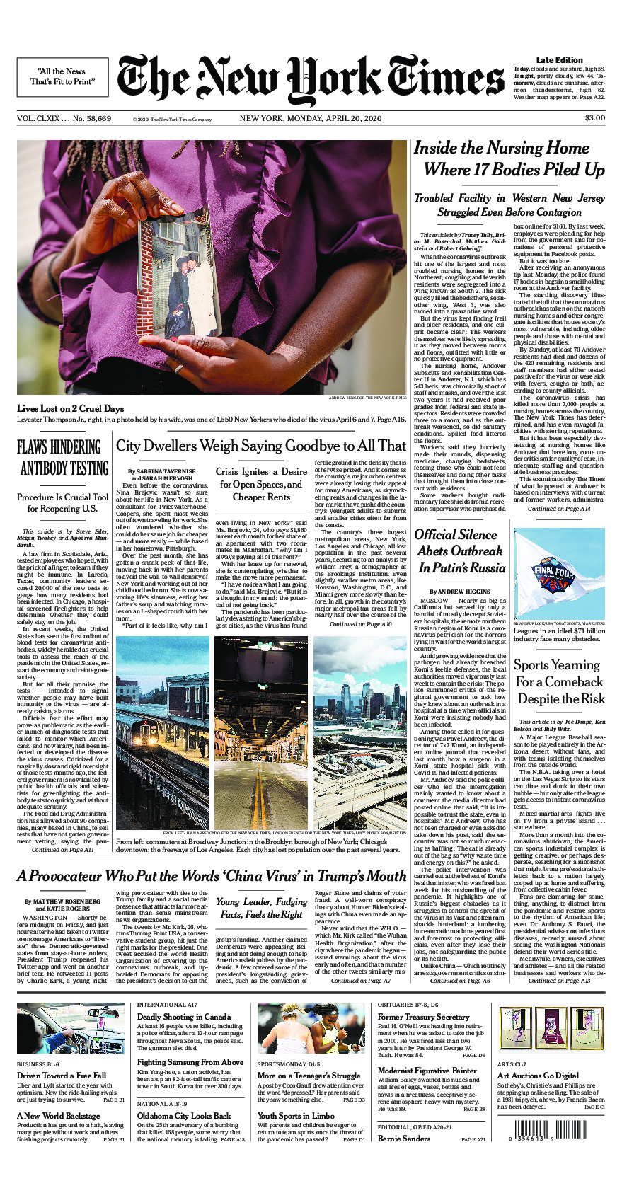 Prima-pagina-New-York-Times-del-2020-04-20