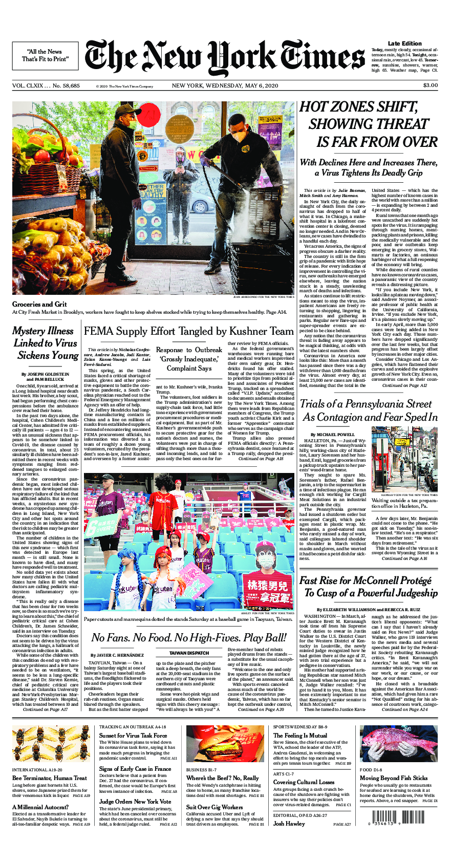 Prima-pagina-New-York-Times-del-2020-05-06