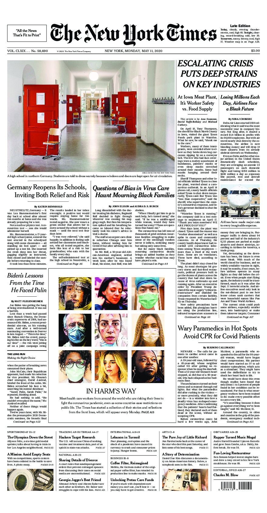 Prima-pagina-New-York-Times-del-2020-05-11