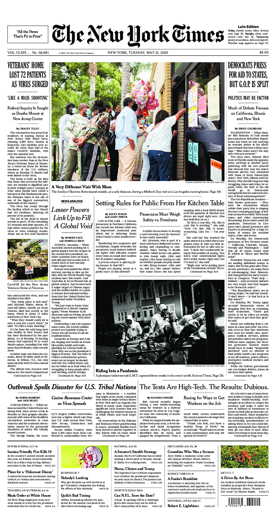 Prima-pagina-New-York-Times-del-2020-05-12