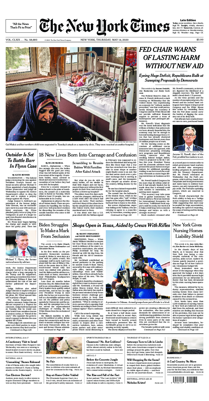 Prima-pagina-New-York-Times-del-2020-05-14