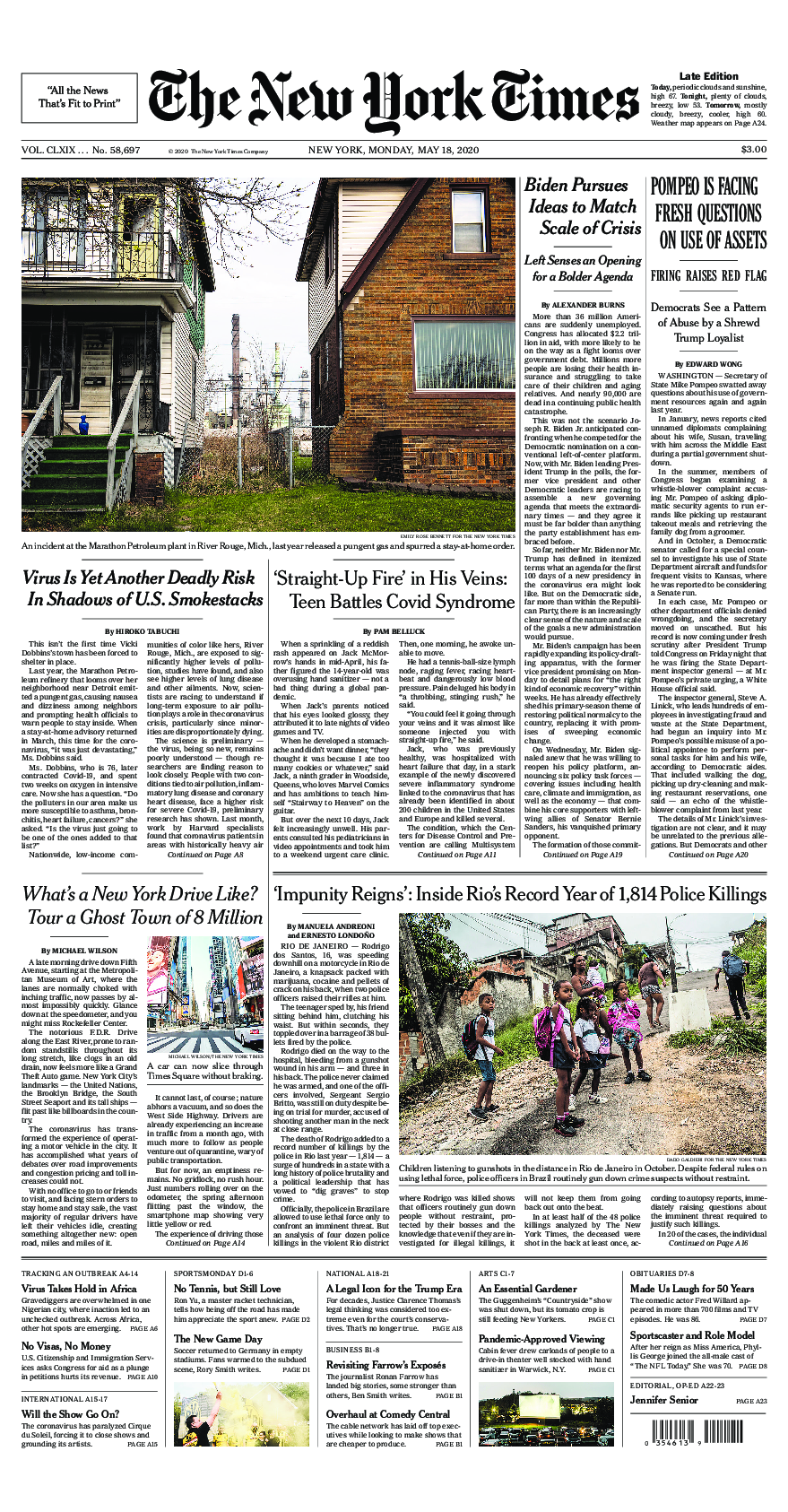 Prima-pagina-New-York-Times-del-2020-05-18