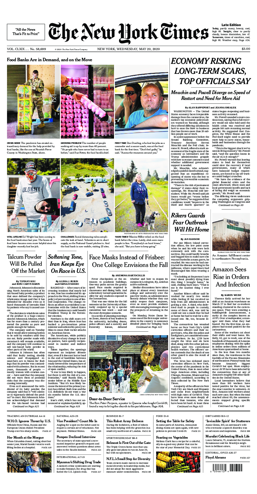 Prima-pagina-New-York-Times-del-2020-05-20