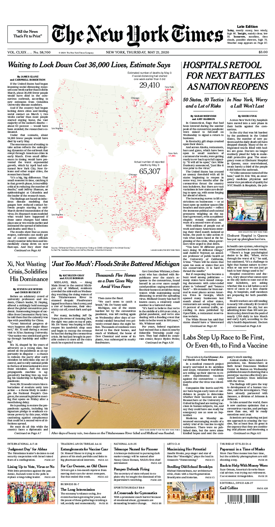 Prima-pagina-New-York-Times-del-2020-05-21