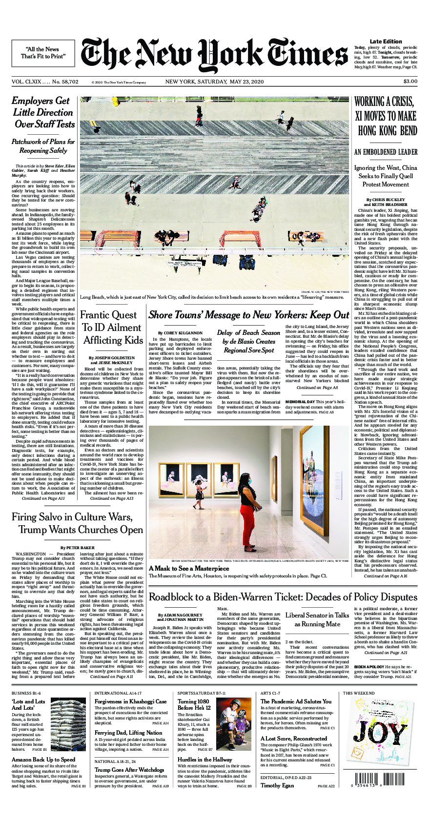 Prima-pagina-New-York-Times-del-2020-05-23