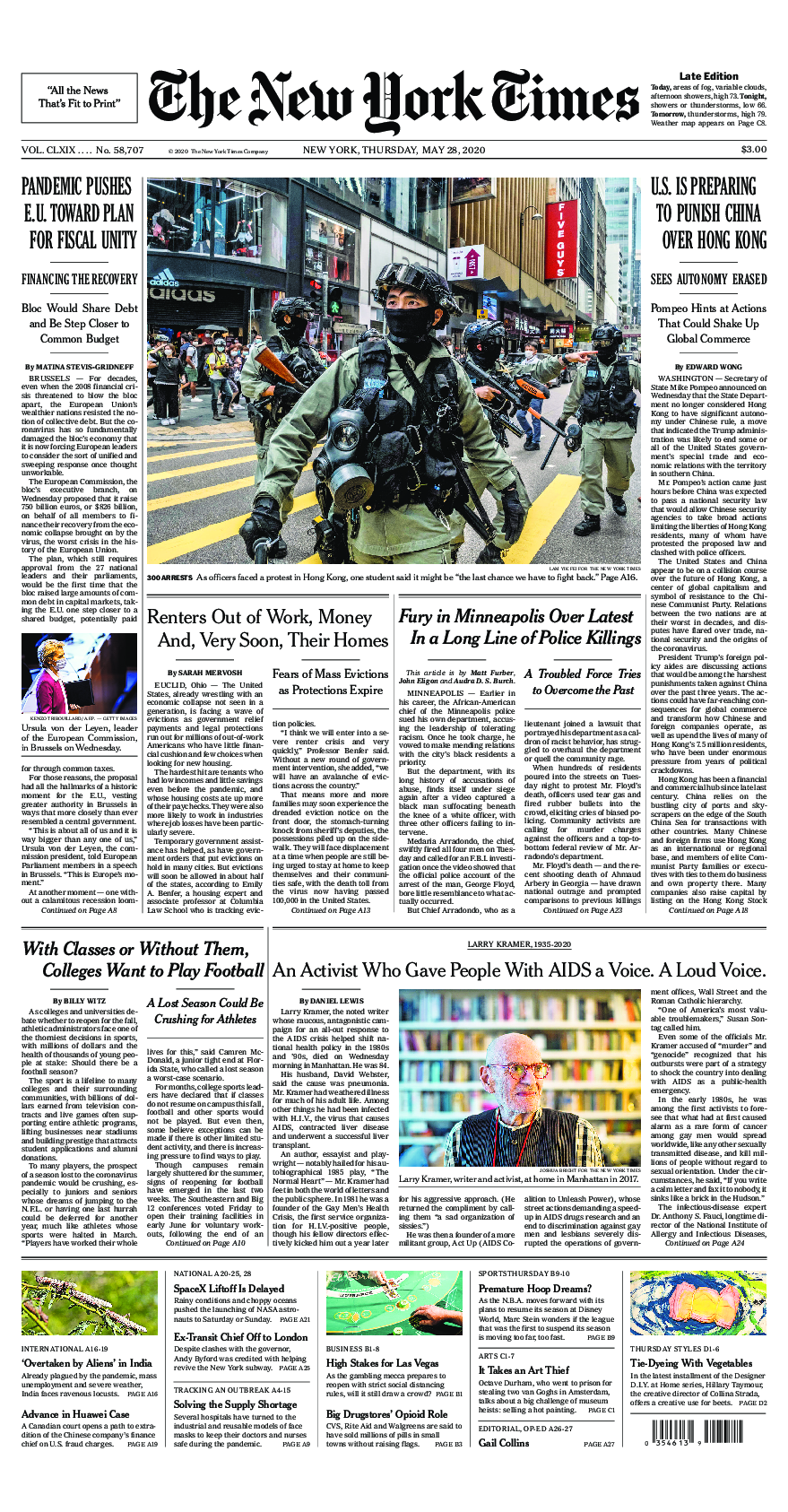 Prima-pagina-New-York-Times-del-2020-05-28