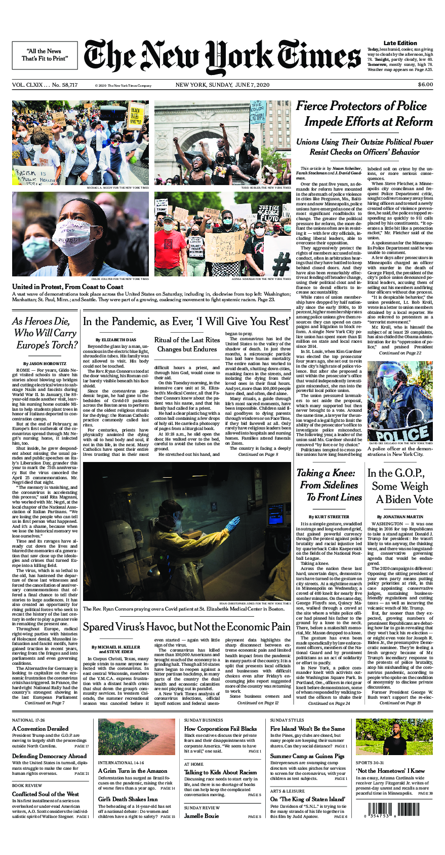 Prima-pagina-New-York-Times-del-2020-06-07