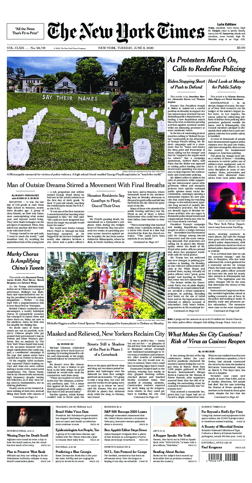 Prima-pagina-New-York-Times-del-2020-06-09