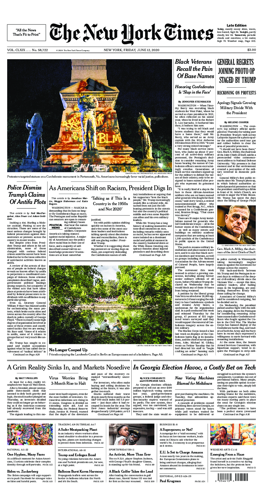 Prima-pagina-New-York-Times-del-2020-06-12