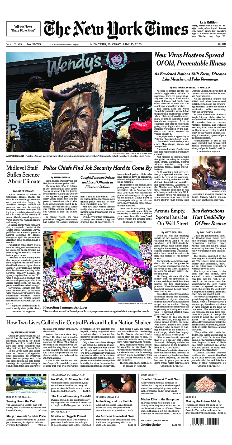 Prima-pagina-New-York-Times-del-2020-06-15