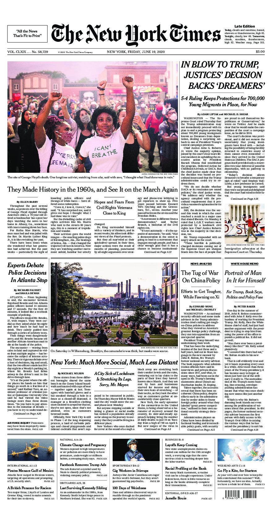 Prima-pagina-New-York-Times-del-2020-06-19