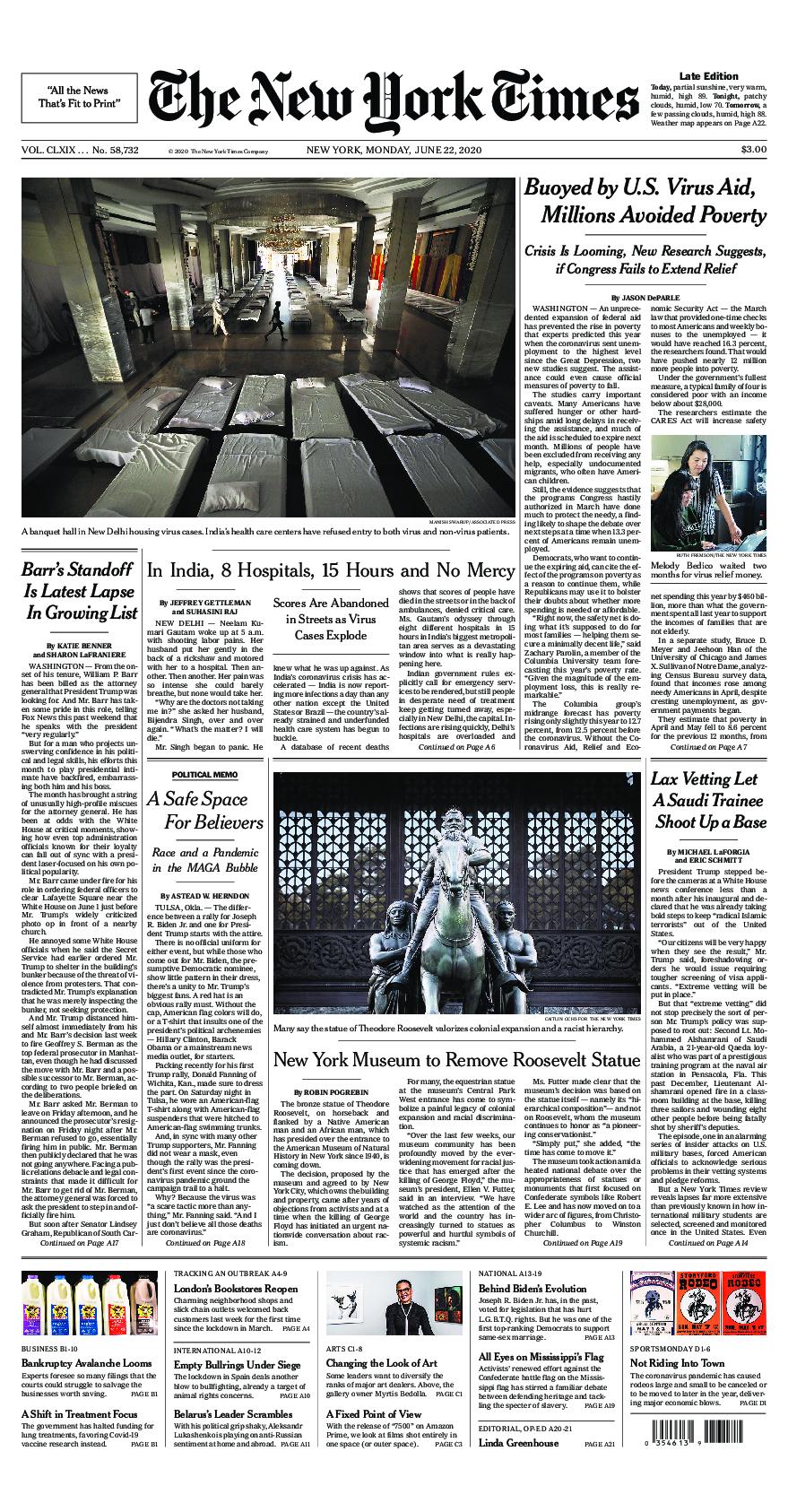 Prima-pagina-New-York-Times-del-2020-06-22