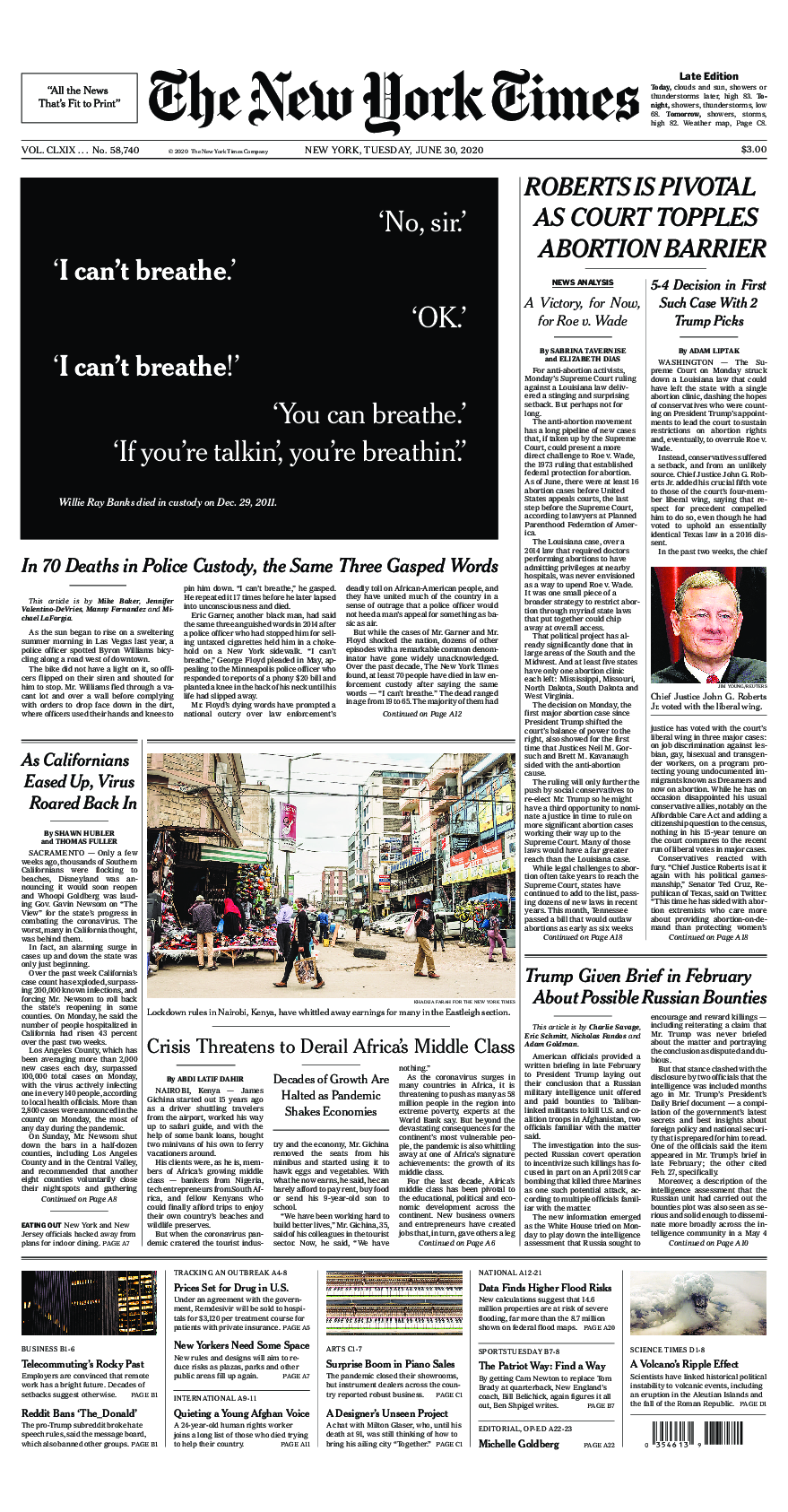 Prima-pagina-New-York-Times-del-2020-06-30